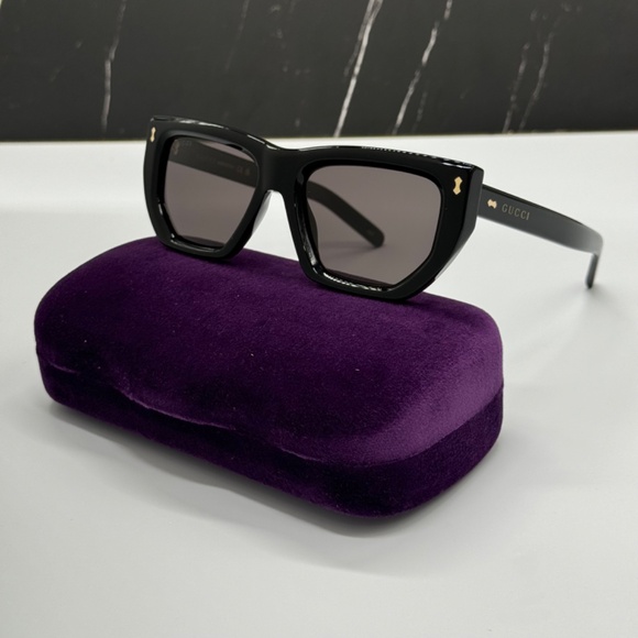 NEW GG1520S 001 GUCCI BLACK GREY GEOMETRIC WOMEN GUCCI SUNGLASSES - Picture 3 of 13